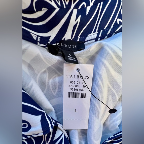 NWT! Talbots Effortless Jersey Kelley Dress, Navy Floral, Large - Picture 13 of 15